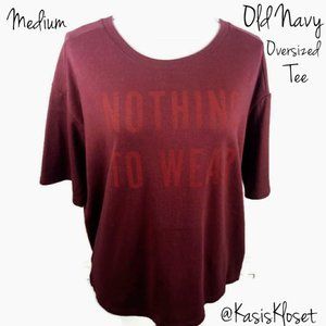Old Navy Tee Medium Red Oversized Casual